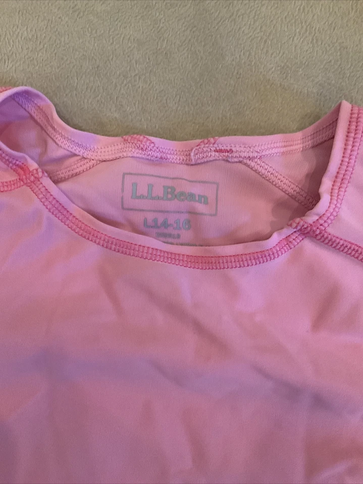 Top de traje de baño Ll Bean Rashguard 14/16 niñas rosa manga larga Foto 2 de 4