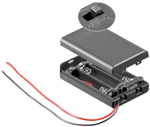 Batteriehalter 3x Micro AAA R3, Bauform 3 geschlossen, mit Anschlusskabel+Schalt - Bild 1 von 1