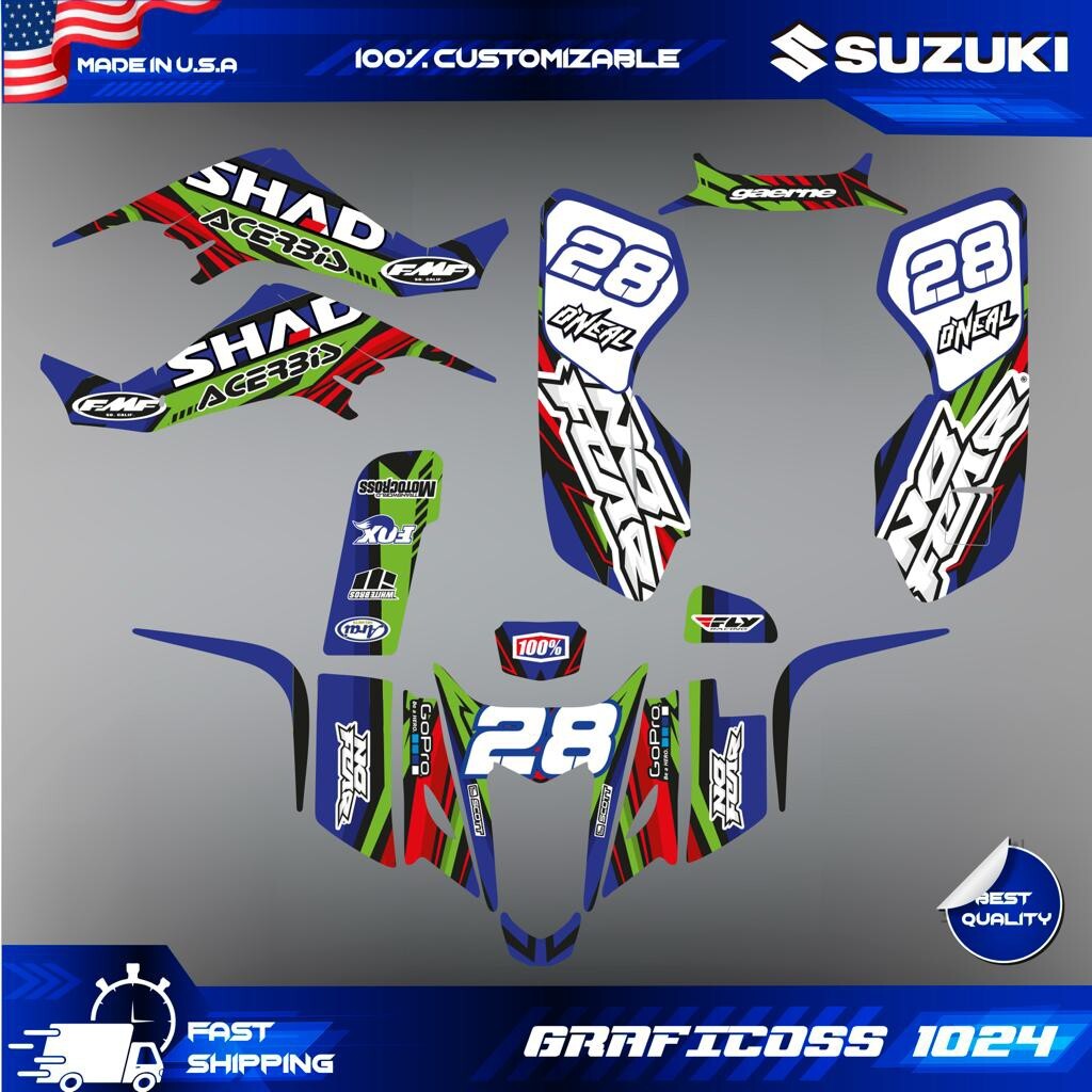 Kit Autocollants Graphiques Pour Suzuki LTZ 400 (2003-2008) - Vinyle Multicolore - Personnalisable - Neuf
