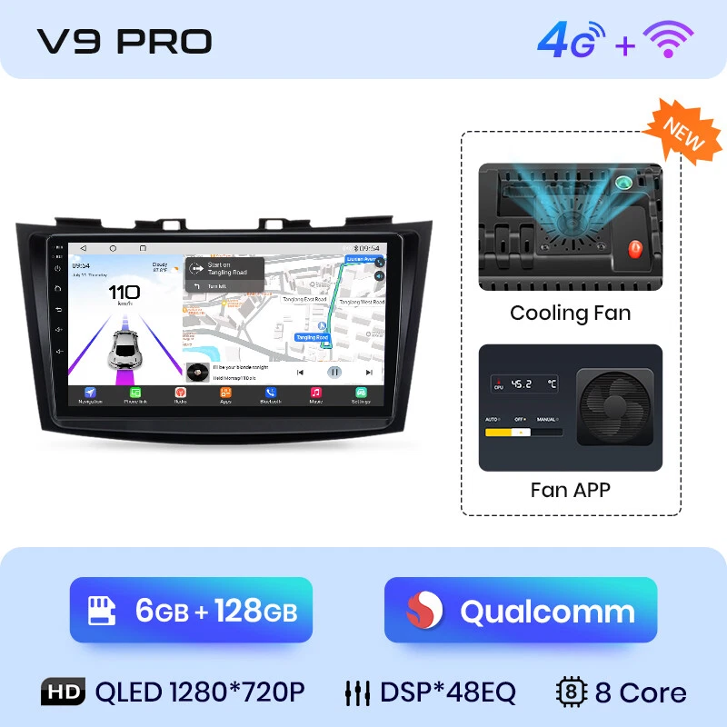 DAB+ 128GB Android CarPlay Autoradio WIFI GPS Navi  Für Suzuki Swift 4 2010-2017 - Bild 4 von 4