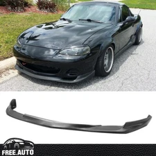 Fit 01-05 Mazda Miata MX-5 GV Style Front Bumper Lip Unpainted Black  Coupe PU