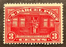 Travelstamps: 1912-13 U.S. STAMP PARCEL POST Q3 Railway Clerk 3cent MNH OG