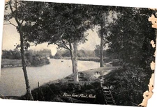 Vintage Riverview Flint Michigan Postcard POSTED