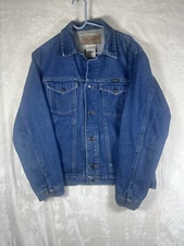 Vintage Wrangler Rugged Wear Authentic Western Jacket Coat Denim Large Indigo.