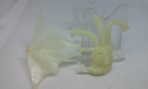 Vtg Mecha King Ghidorah Hikaru (1991) 1.75" figure Glow Godzilla Set Bandai 1993 - Picture 5 of 7
