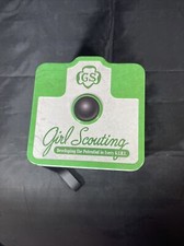 Girl Scout Scouting Cookie Tin Replica Vintage Camera w/ Strap Green White