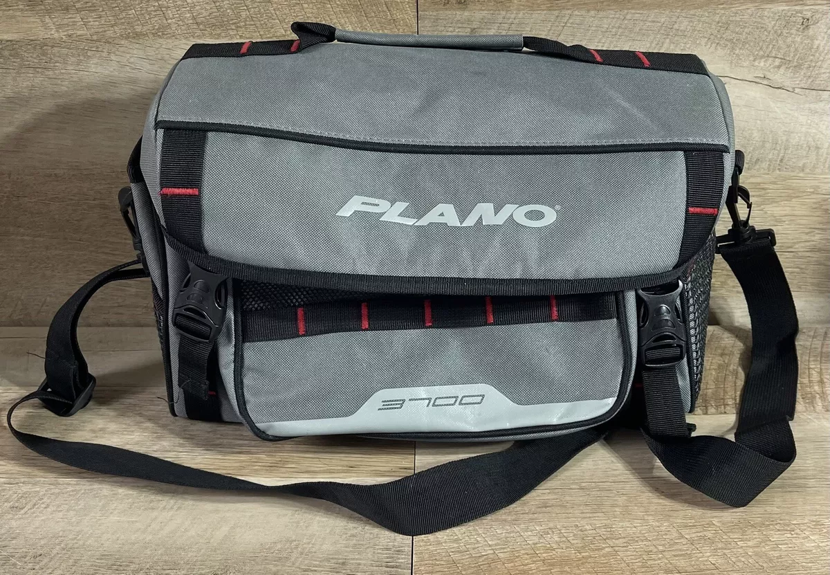Plano 3700 Tackle Bag Gray Black Red Tackle Tray 15” Long