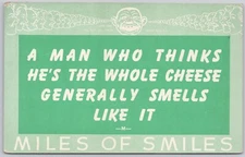 Miles of Smiles Comics Humor Divided Back Postcard He's the Whole Cheese