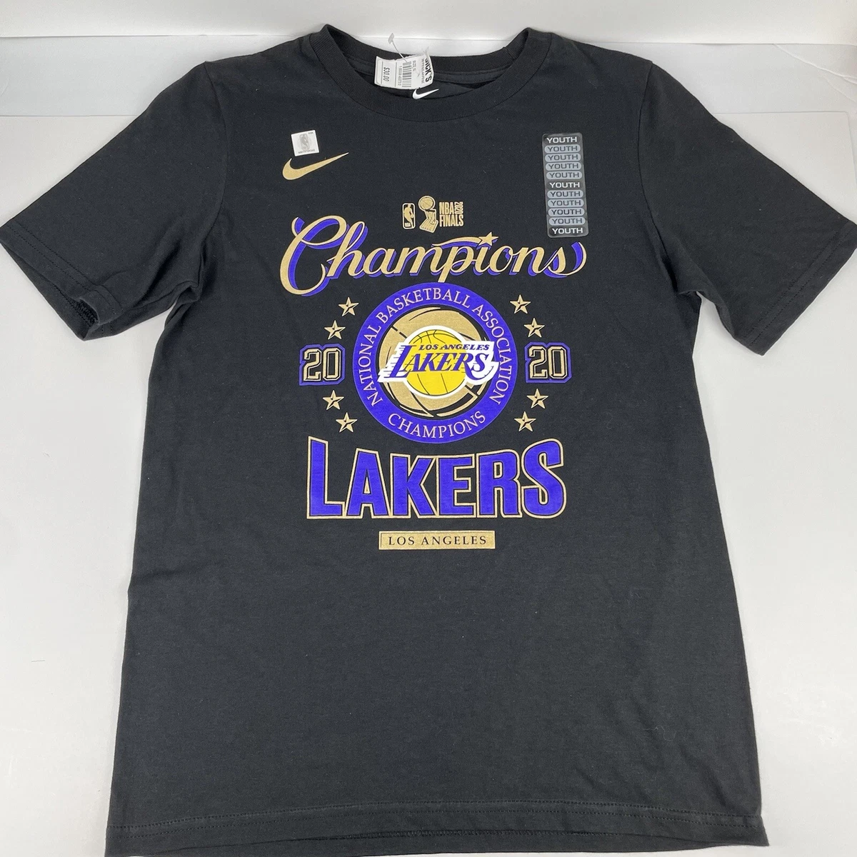 New 2020 LA Lakers Nike Official NBA Finals Champions Locker Room T Shirt  Y-L 🏆