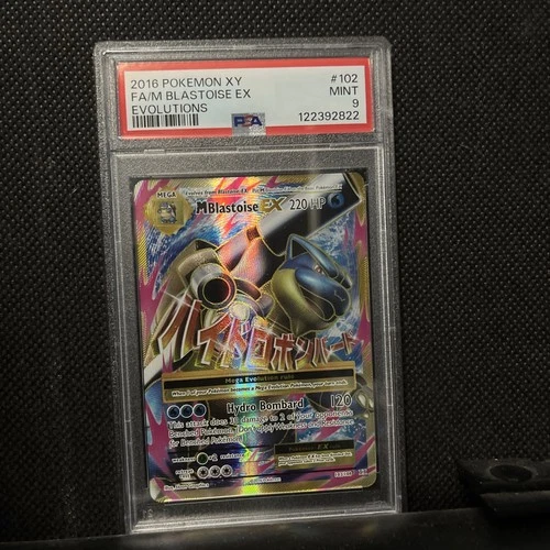 Pokémon TCG M Blastoise EX Full Art Holo Card 102/108 XY Evolutions PSA 9