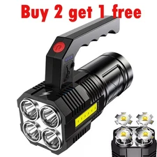 Super Bright 2000000 Lumens 4 LED Torch Tactical Flashlight Lantern Rechargeable