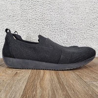 ARA Dynergy Black Knit Slip On Sneakers Women's Size 6 Comfortable Casual Shoes