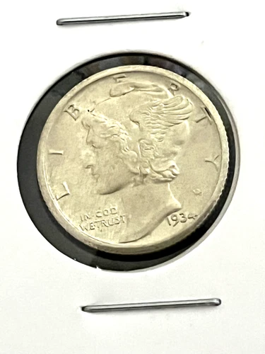 Mercury Dime 1934 P AU  FSB much luster