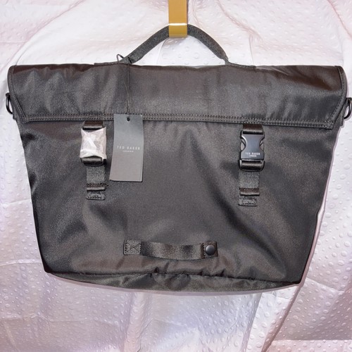 Ted Baker Macdui Commuter Messenger Satchel Bag in Black Satin Nylon NWT - 第 9/21 張圖片