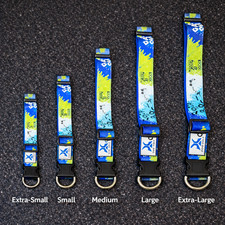Adjustable Dog Collar Blue Green Pattern Sm Med Lg XL Durable Last Forever D8