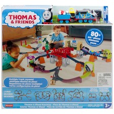 Image of Thomas & Friends Thomas and Diesel Raceway Train Track Set 80 Pieces  Stock Note
