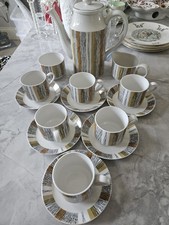 1960s Midwinter Sienna Coffee Set Complete In Nearly New Condition Vintage