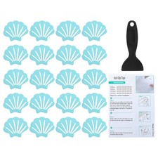 20 Pack Shell Bathtub Non Slip Stickers 3.54x2.76 Inch, Blue