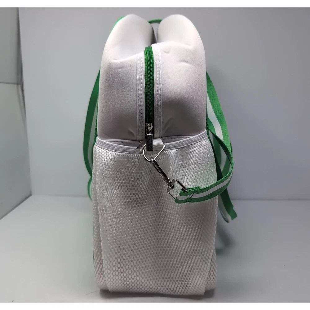 Pickleball Bag Neoprene Crossbody Double Handle Green White XL Tote Pickleball Bag Neoprene Crossbody Double Handle Green White XL Tote