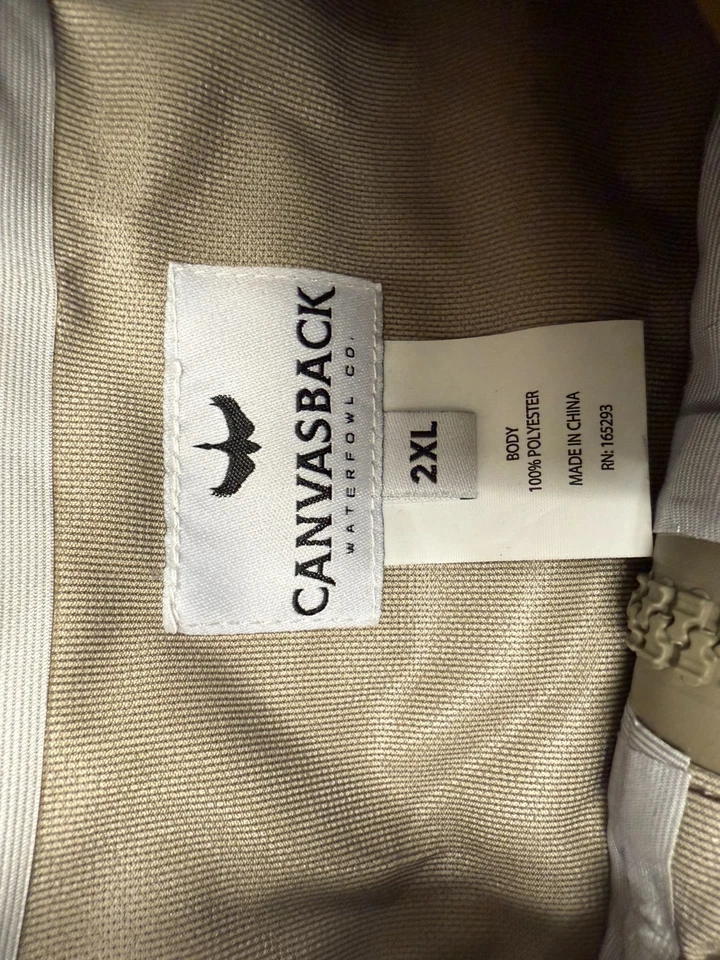 Canvasback Waterproof One-Piece Suit Brown Sz 2XL Outdoor Hunting Fishing Gear - Image 3 of 4