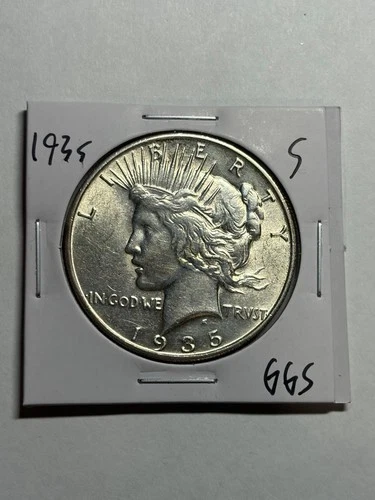 1935-S Peace Dollar Choice AU/UNC Better Date San Francisco Mint