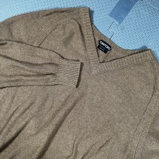 TOM FORD V Neck Cashmere Silk Cotton Mens Knit Sweater Brown Sz 56 Italy Luxury