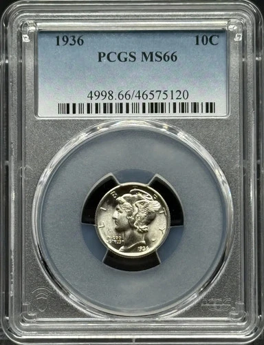 1936 Mercury Dime PCGS MS-66