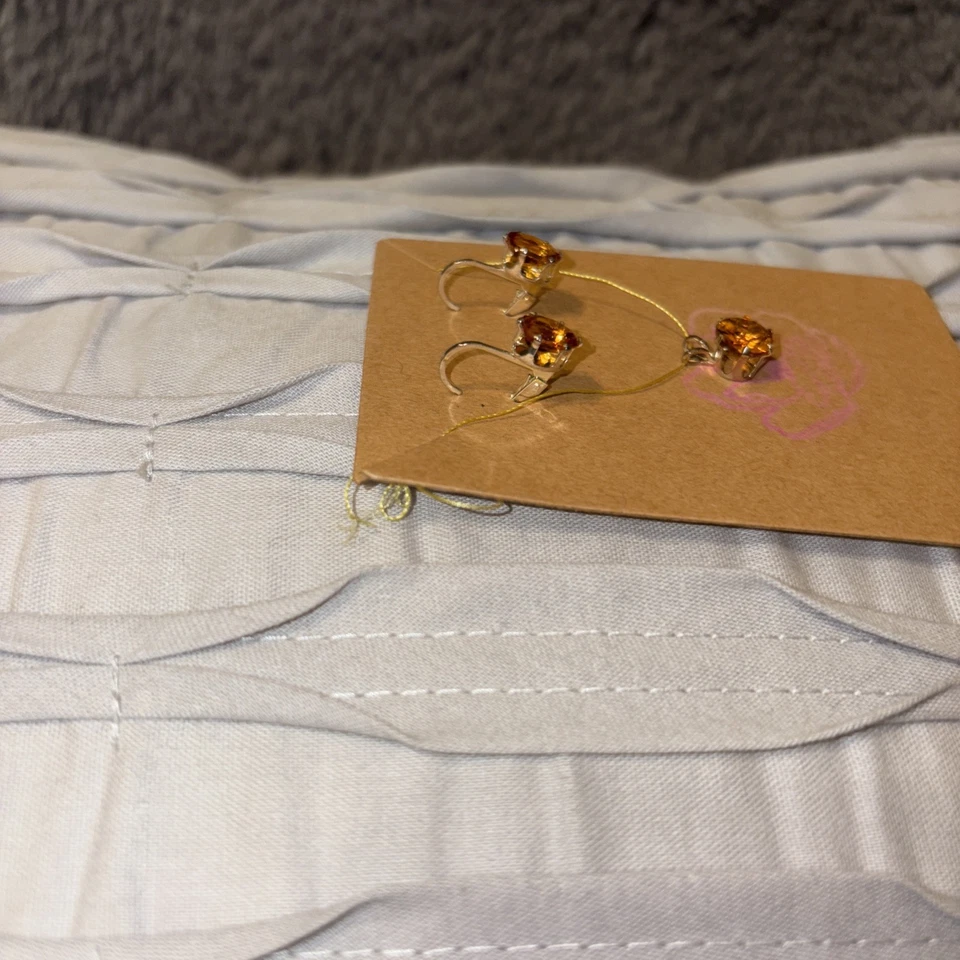 Genuine Citrine Gemstone Pendant And Earring Set November Birthstone - Image 2 of 3