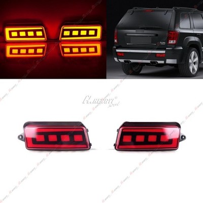 For Jeep Grand Cherokee III WH WK 4-in-1 Red Tail Light Reflector Brake Lamp