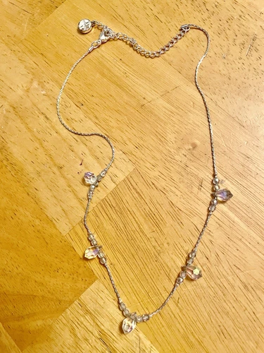 GIVENCHY COLLANA PERLE LUNGHE VETRO VINTAGE TONO ARGENTO AUTENTICA GIVECHY