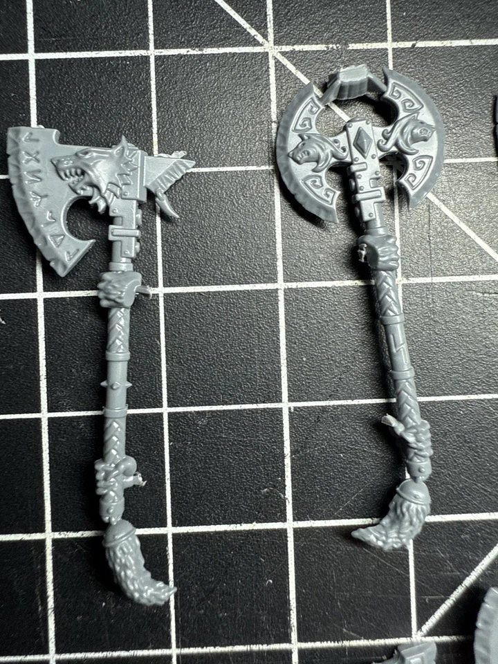 Wulfen Frost Hachas Lobos Espaciales Hacha Bits Warhammer 40k Wulfen Bits Power Weapon Foto 4 de 4