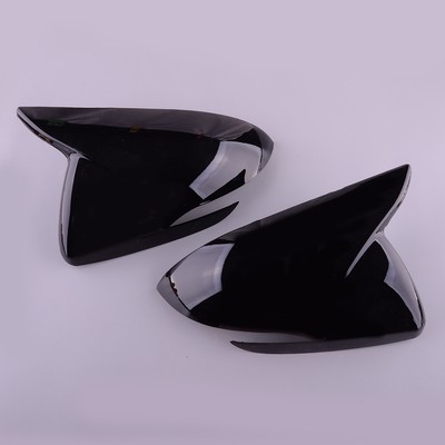 M Horn Style Glossy Black Rear Mirror Cover Caps Fit For Hyundai i30