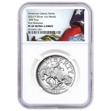 2022-P United States American Liberty 1 oz Silver Proof Medal NGC PF69UC FR