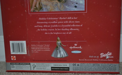 Muñeca Barbie 2001 edición especial celebración navideña - nueva sellada sin precio base - Imagen 6 de 6