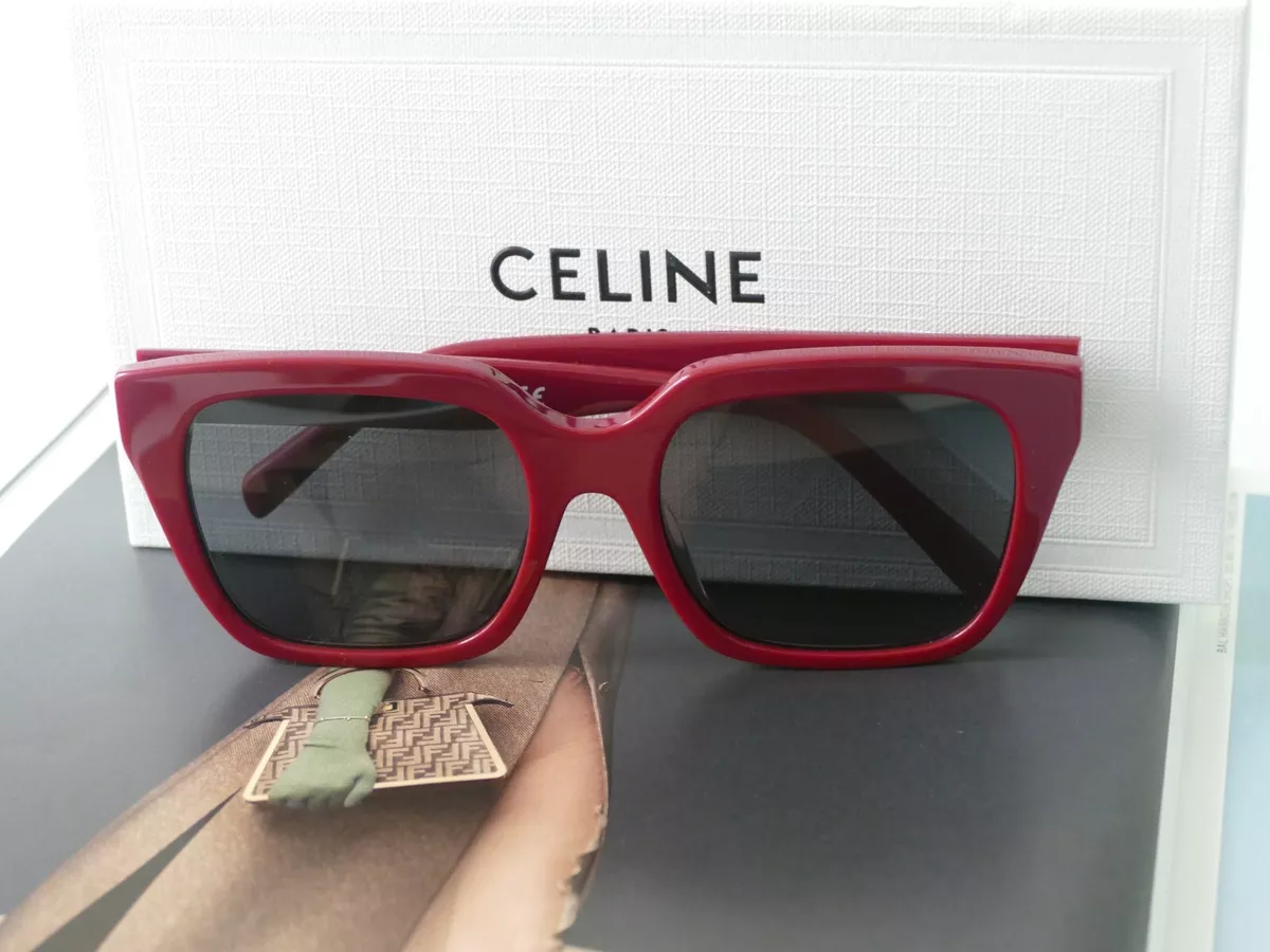 At vise Compose forvrængning Royalty, Celine women sunglasses frame rectangle shape color red and black  lens | eBay