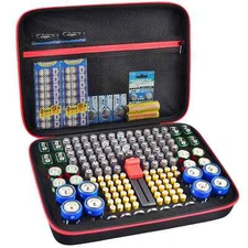 Battery Organizer Case Batteries Storage Holder Container with Tester
