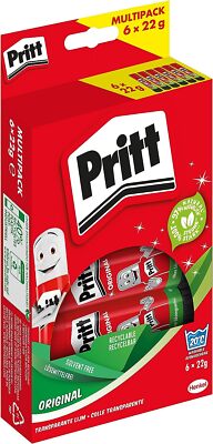 Pritt Klebestift Multipack Bastelkleber Schulkleber Klebstoff Bürokleber 6x22g