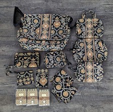 Vera Bradley Retired Pattern Cafe Latte Cross Body Bag Wallet + 13 Piece Set