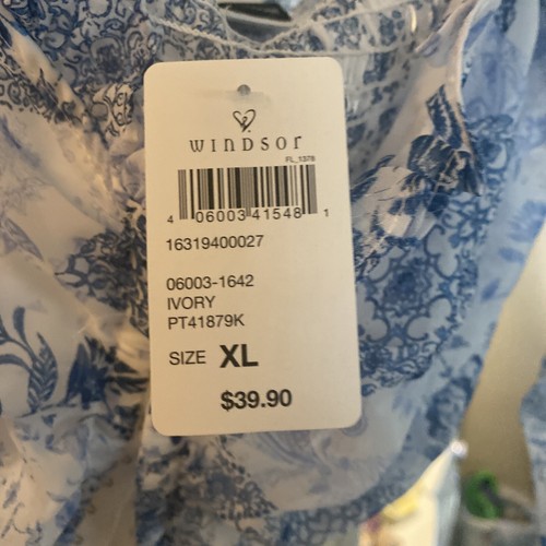 Windsor floral blue crop top long sleeves - Picture 3 of 6