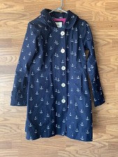 NEW HATLEY WOMENS NAVY WITH WHITE ANCHORS RAINCOATJACKET SIZE 6