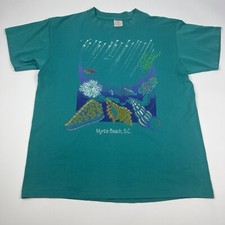 Vintage 80s Myrtle Beach, SC Ocean Sea Coral Reef Shirt Men's Large Made In USA
