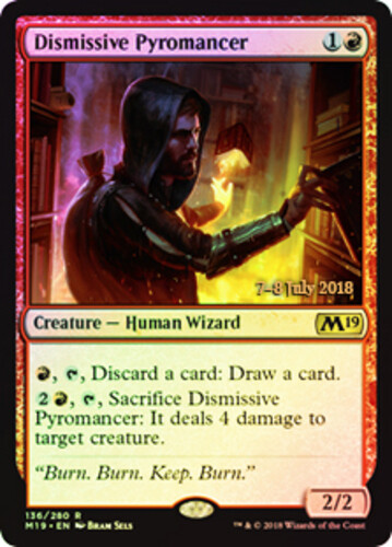 1x Dismissive Pyromancer - Foil - Prerelease Promo NM-Mint, English Prerelease P