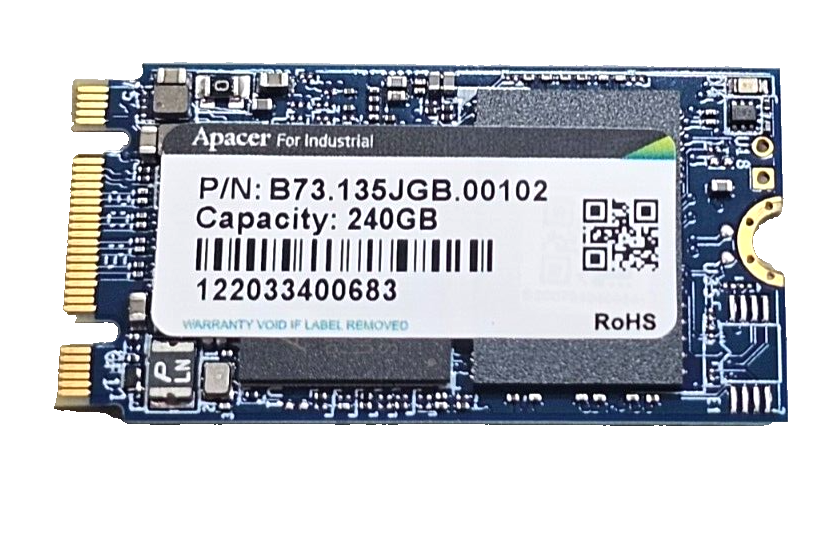 New Apacer Industrial M.2 NVMe SSD 240GB, 42mm TLC NAND 3.3V B73