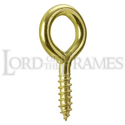 LORD OF THE FRAMES LTD. 250 x 30 mm latón enchapado ojos de tornillo medio 30x6 marco de fotos colgante agujero de 10 mm
