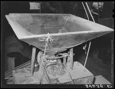 8" x 10"  1939 Hopper into which corn is poured for grinding feed mill