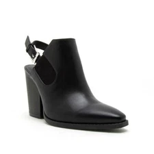 Black Sling Back Mule Booties Size 7.5