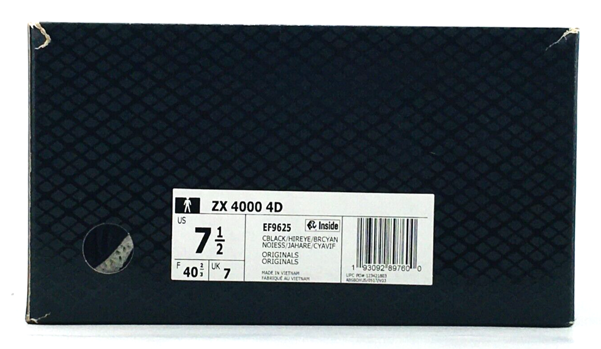 Adidas ZX 4000 4D Shoes Men's 7.5 Black Orange I Want I Can