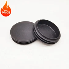 4Pcs 74mm PE Plastic Tubing End Caps, Round Hole Plug Insert, Black