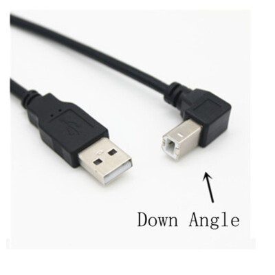 2m USB 2.0 A Male to USB B Male 90 Degree Down Angle Printer Scanner Cable