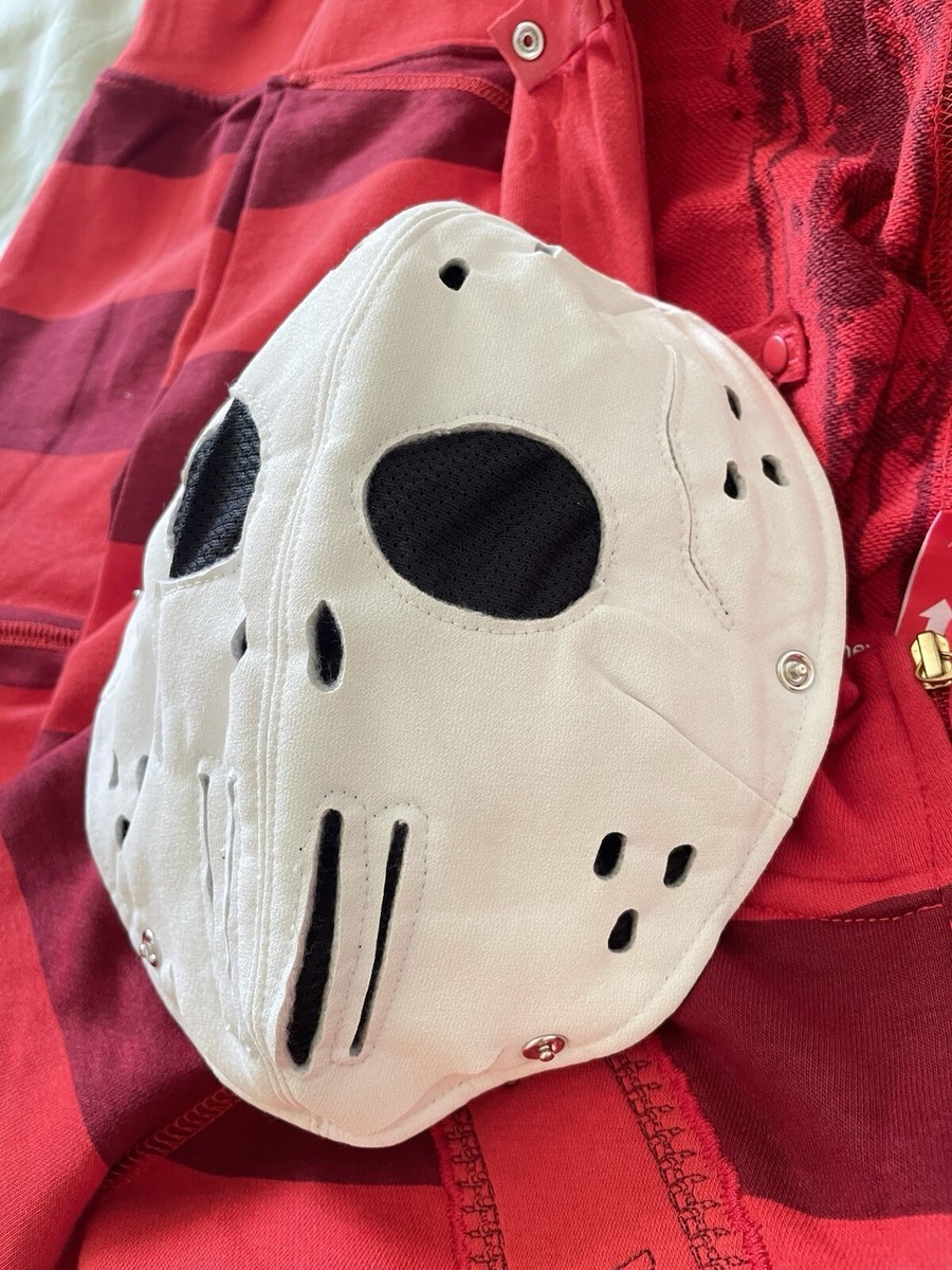 NEW LRG Friday the 47th Hoodie Red Striped Removable Mask Zip Up
